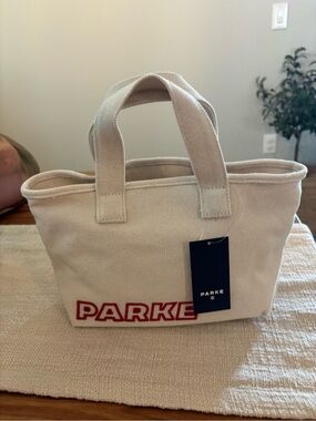 PARKE x Target Canvas Tote Bag in Natural with Red Logo Mini